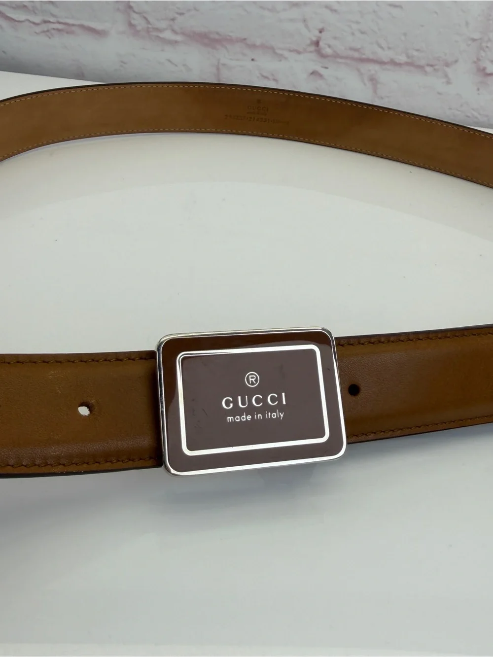 Gucci Mens Leather Trademark Logo Belt 295337 110/44”